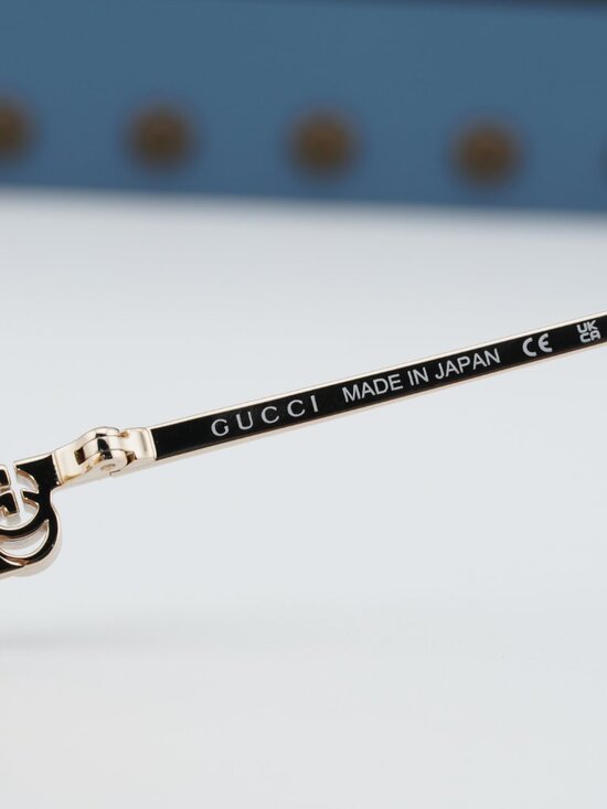Gucci GG1604S 004 Geometric Sunglasses - Gold main image 10